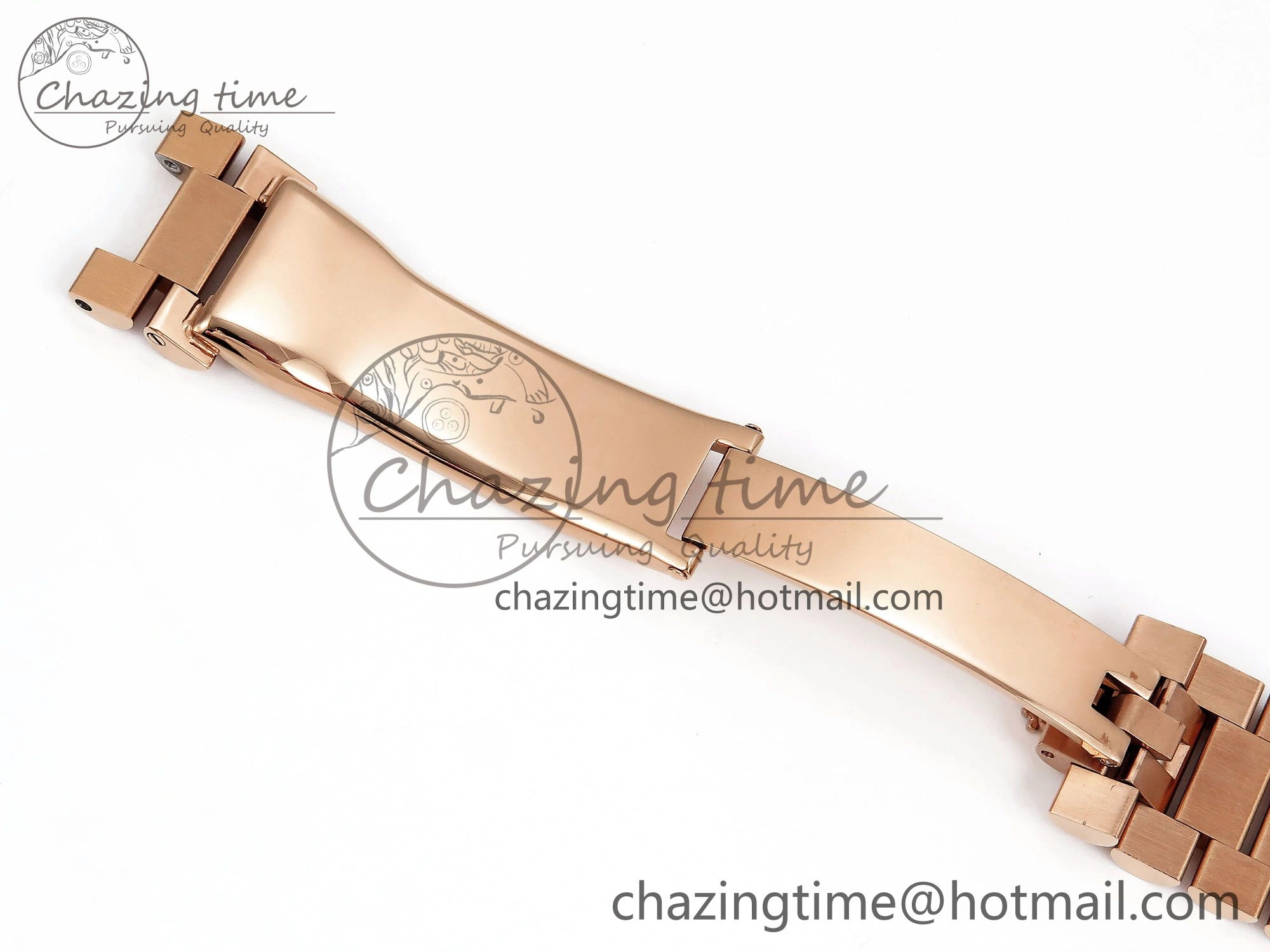 EyeCatching Day Date 40 RG JDF 904L Steel Brown Textured Stick Dial on President Bracelet VR3255 V3 (Gain Weight) 1359