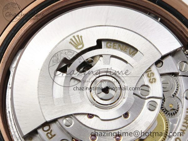 EyeCatching Day Date 40 RG JDF 904L Steel Brown Textured Stick Dial on President Bracelet VR3255 V3 (Gain Weight) 1359
