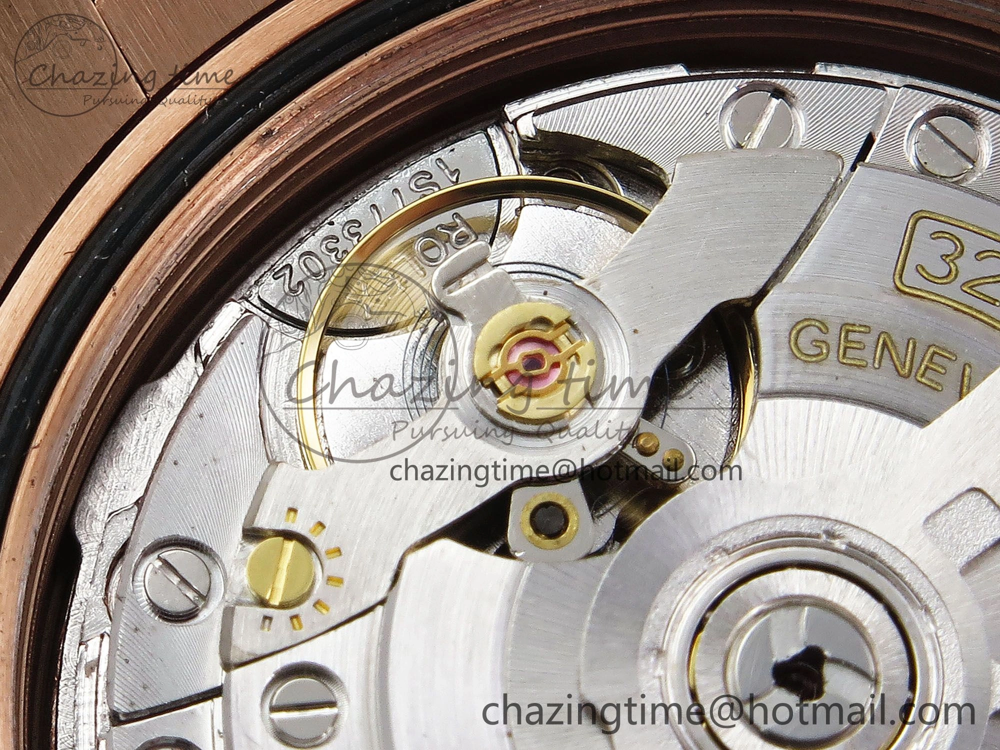 EyeCatching Day Date 40 RG JDF 904L Steel Brown Textured Stick Dial on President Bracelet VR3255 V3 (Gain Weight) 1359