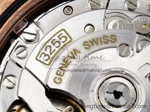 EyeCatching Day Date 40 RG JDF 904L Steel Brown Textured Stick Dial on President Bracelet VR3255 V3 (Gain Weight) 1359