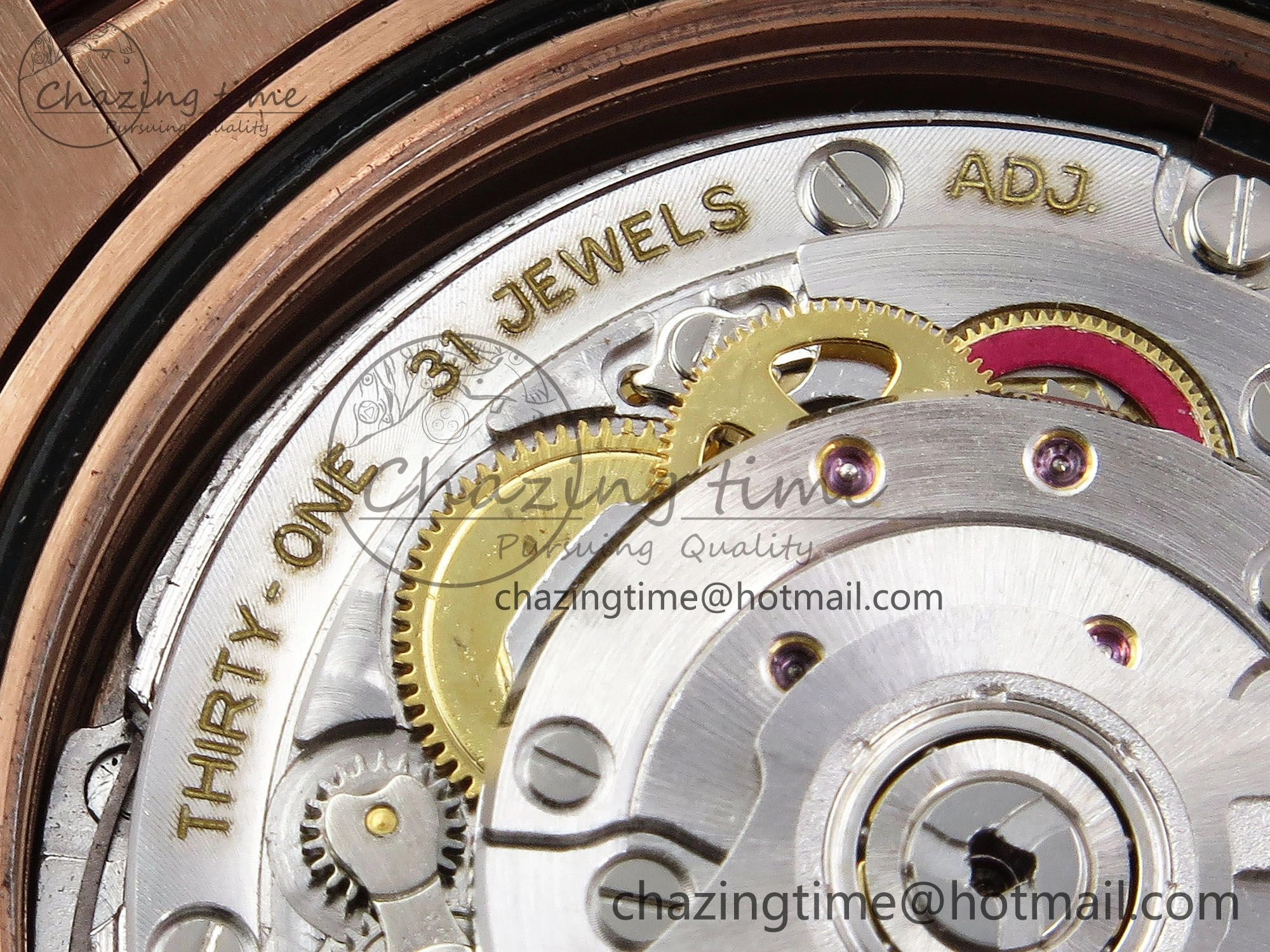 EyeCatching Day Date 40 RG JDF 904L Steel Brown Textured Stick Dial on President Bracelet VR3255 V3 (Gain Weight) 1359