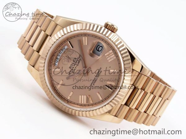 Day Date 40 RG JDF 904L Steel RG Big Roman Dial on President Bracelet VR3255 V3 (Gain Weight) Lightweight 1349