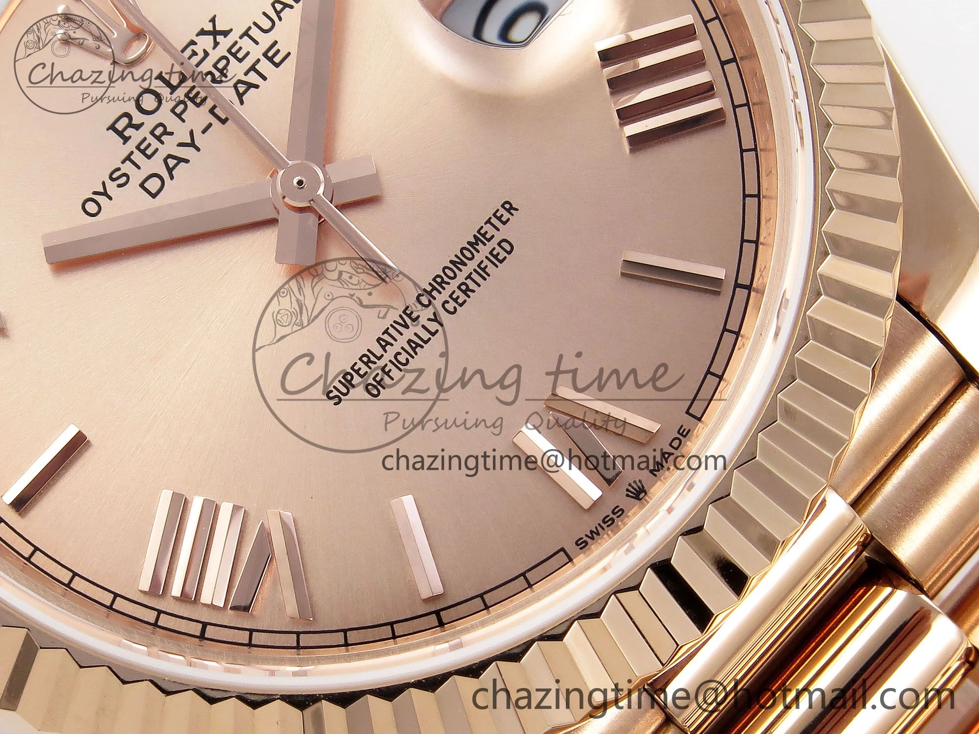 Day Date 40 RG JDF 904L Steel RG Big Roman Dial on President Bracelet VR3255 V3 (Gain Weight) Lightweight 1349