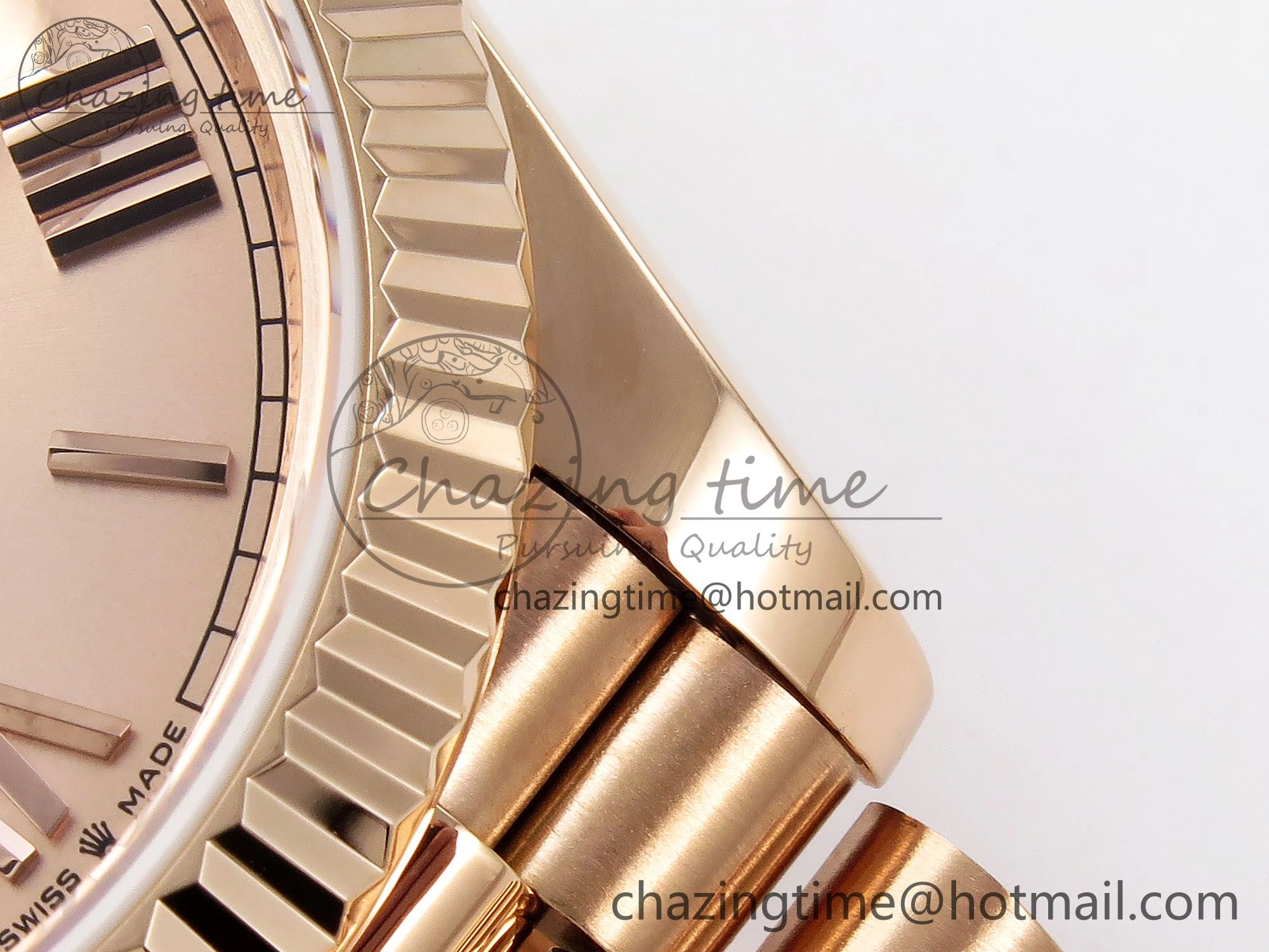 Day Date 40 RG JDF 904L Steel RG Big Roman Dial on President Bracelet VR3255 V3 (Gain Weight) Lightweight 1349