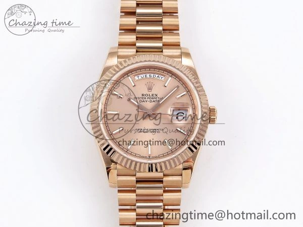 Day Date 40 RG JDF 904L Steel RG Stick Dial on President Bracelet VR3255 V3 (Gain Weight) QuickDry 1347