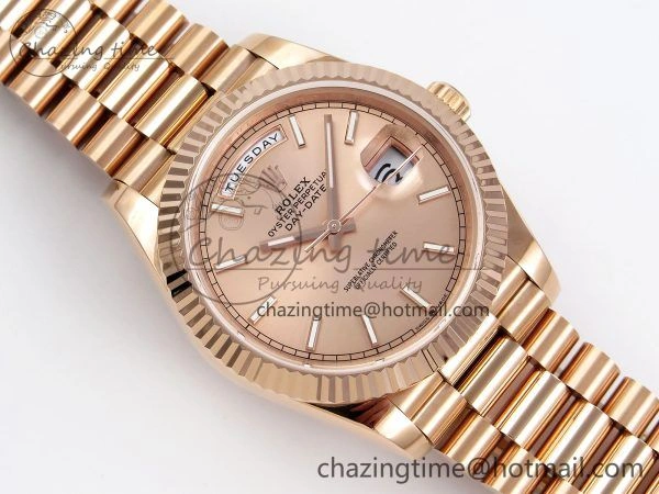 Day Date 40 RG JDF 904L Steel RG Stick Dial on President Bracelet VR3255 V3 (Gain Weight) QuickDry 1347