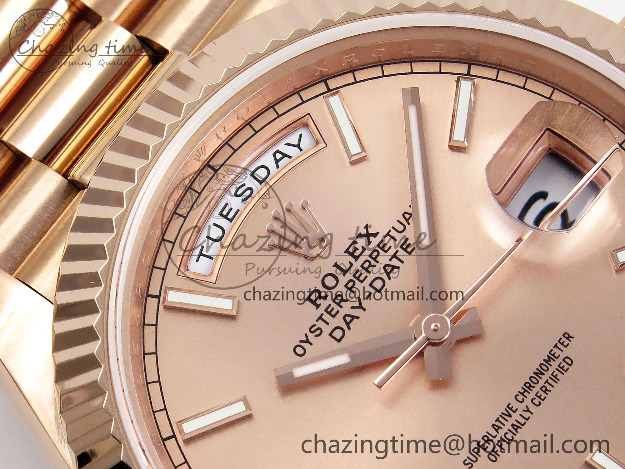 Day Date 40 RG JDF 904L Steel RG Stick Dial on President Bracelet VR3255 V3 (Gain Weight) QuickDry 1347