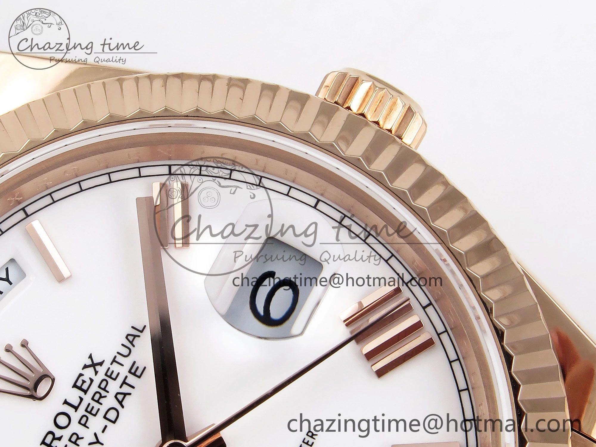 Sleek Day Date 40 RG JDF 904L Steel White Big Roman Dial on President Bracelet VR3255 V3 (Gain Weight) 1357