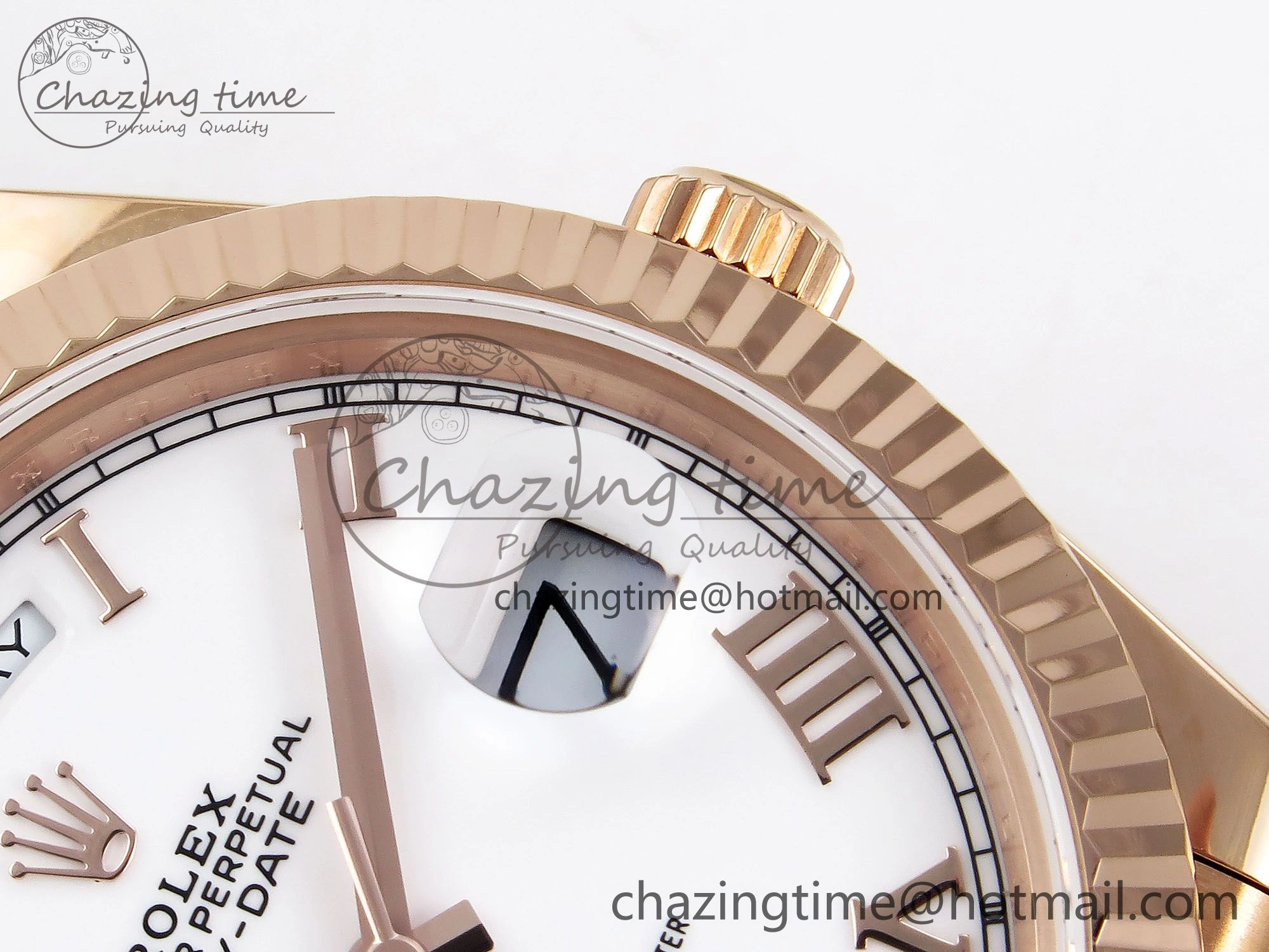 Day Date 40 RG JDF 904L Steel White Roman Dial on President Bracelet VR3255 V3 (Gain Weight) Minimalist 1351