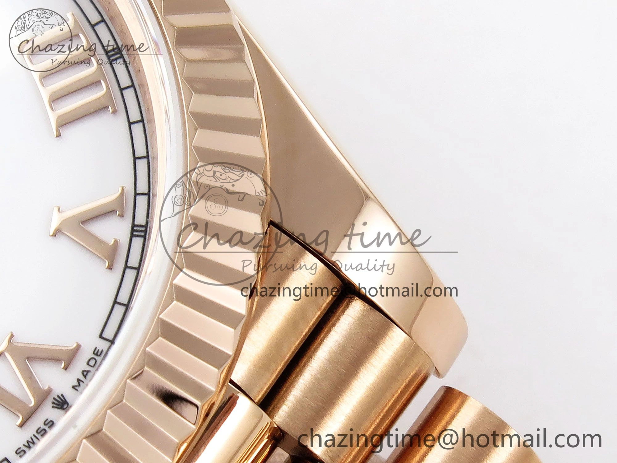 Day Date 40 RG JDF 904L Steel White Roman Dial on President Bracelet VR3255 V3 (Gain Weight) Minimalist 1351
