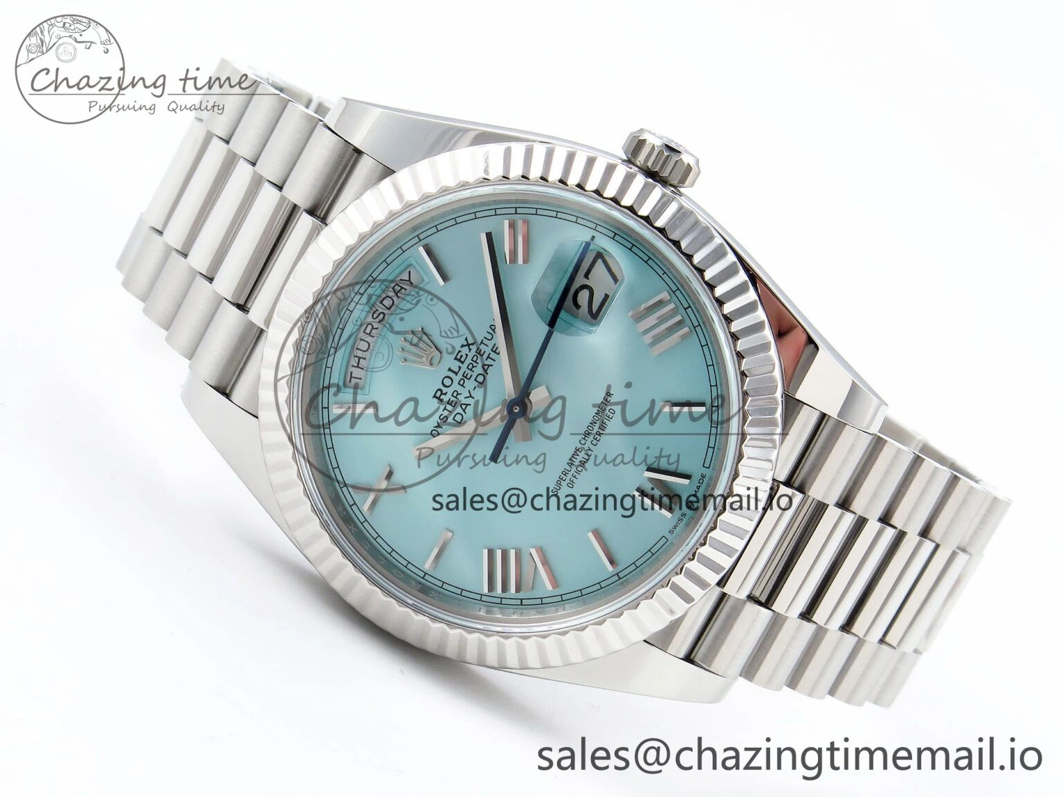 Day Date 40 SS 228236 ARF 1:1 Best Edition Tiffany Blue Roman Dial on President Bracelet VR Colorful 1517