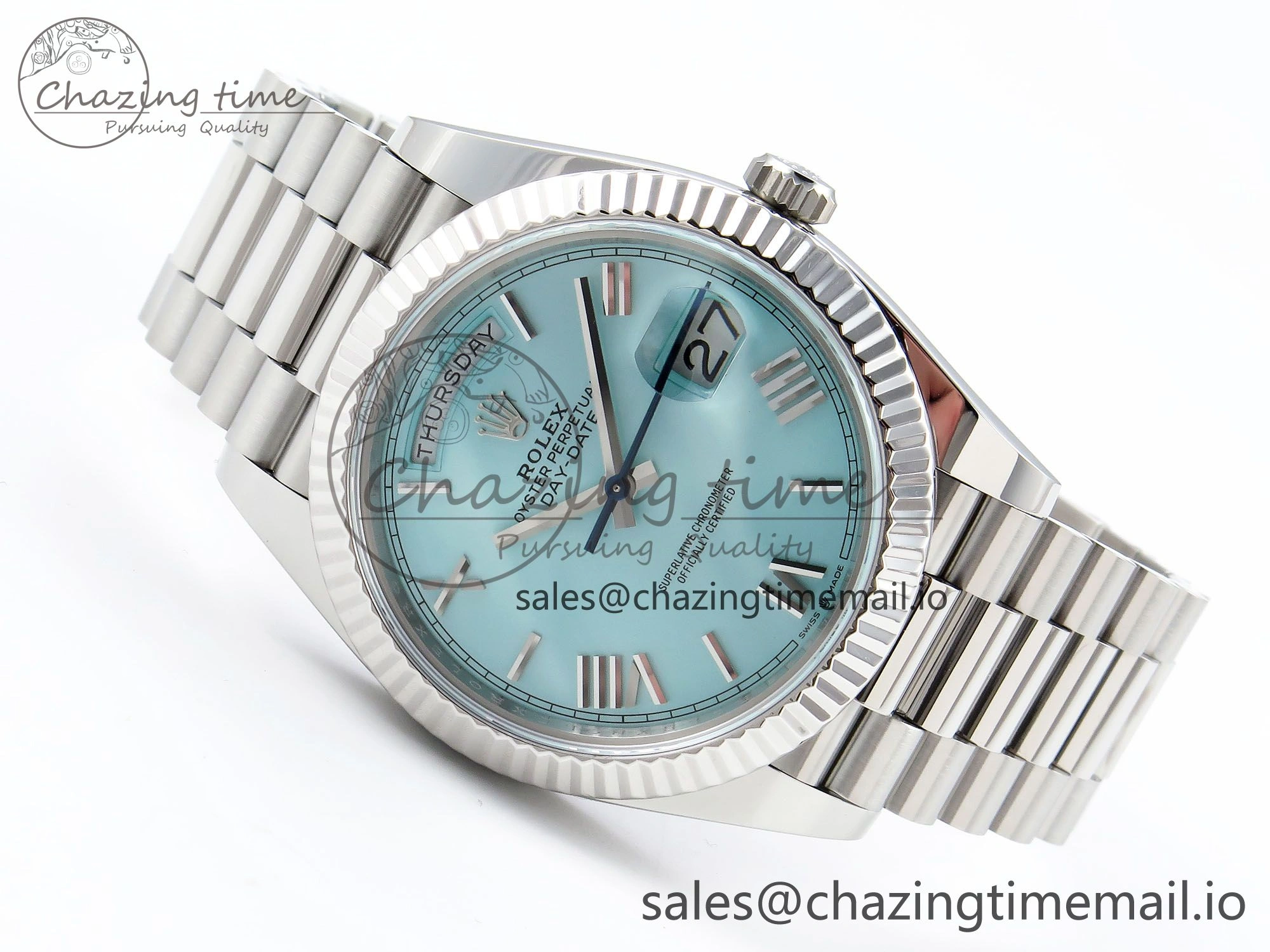 Day Date 40 SS 228236 ARF 1:1 Best Edition Tiffany Blue Roman Dial on President Bracelet VR Colorful 1517