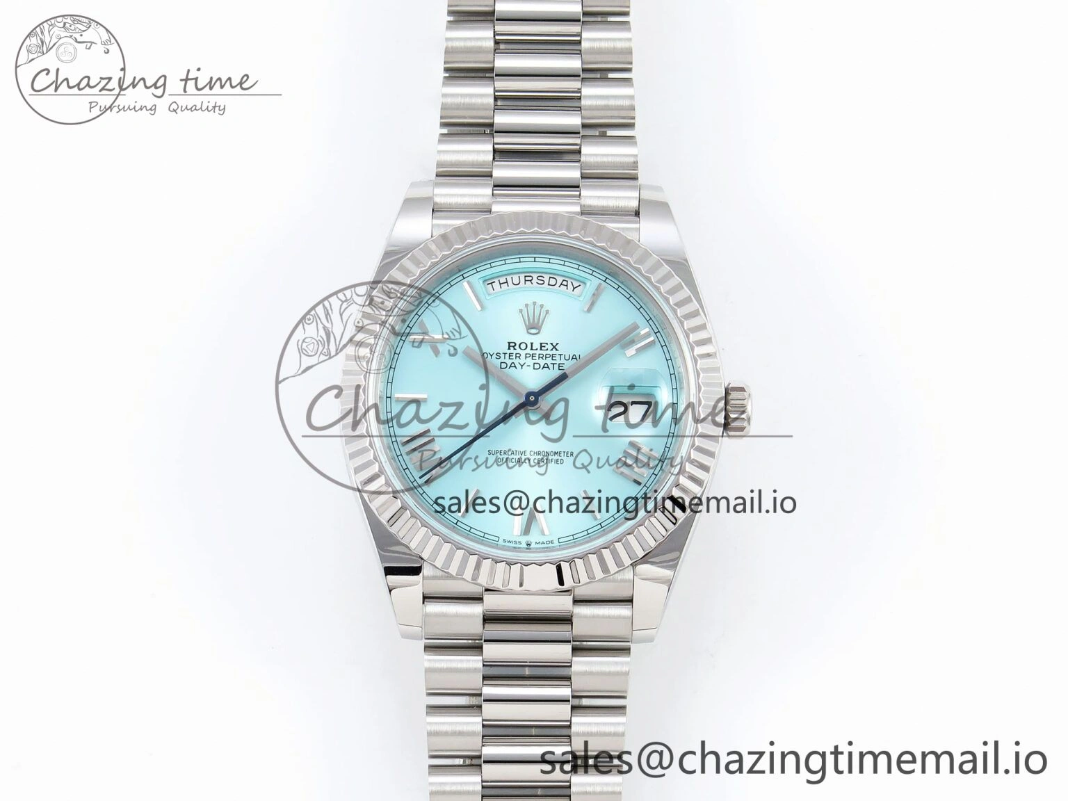 Day Date 40 SS 228236 ARF 1:1 Best Edition Tiffany Blue Roman Dial on President Bracelet VR Colorful 1517