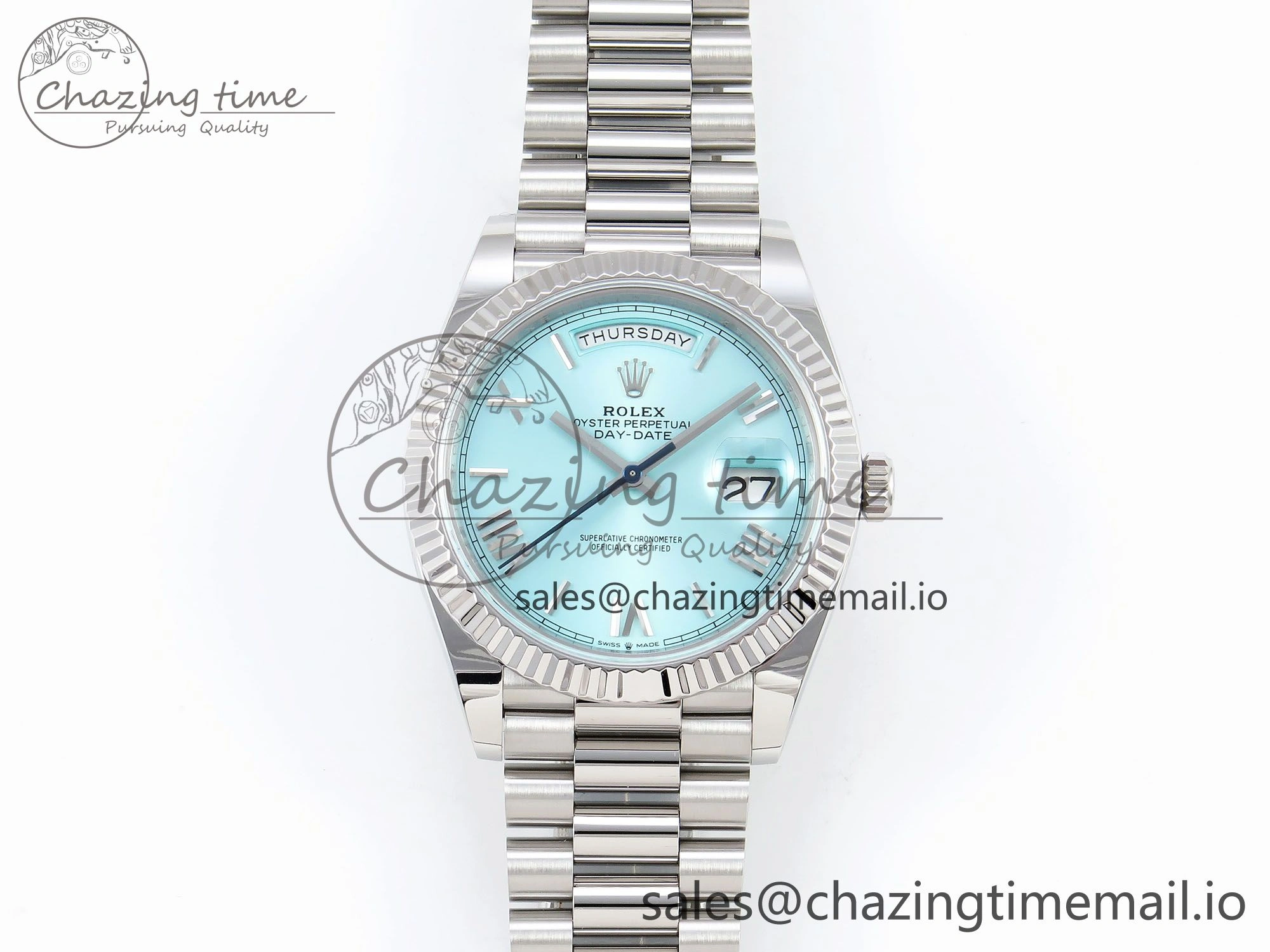 Day Date 40 SS 228236 ARF 1:1 Best Edition Tiffany Blue Roman Dial on President Bracelet VR Colorful 1517