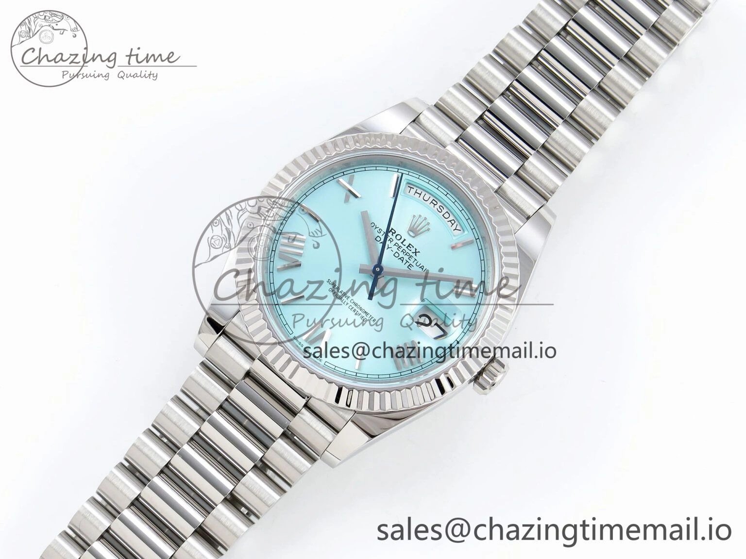 Day Date 40 SS 228236 ARF 1:1 Best Edition Tiffany Blue Roman Dial on President Bracelet VR Colorful 1517