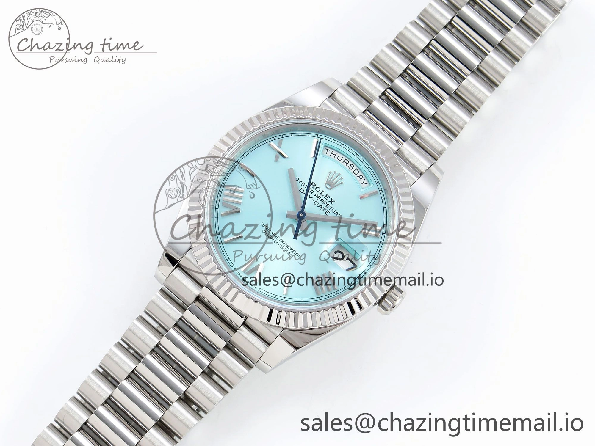 Day Date 40 SS 228236 ARF 1:1 Best Edition Tiffany Blue Roman Dial on President Bracelet VR Colorful 1517