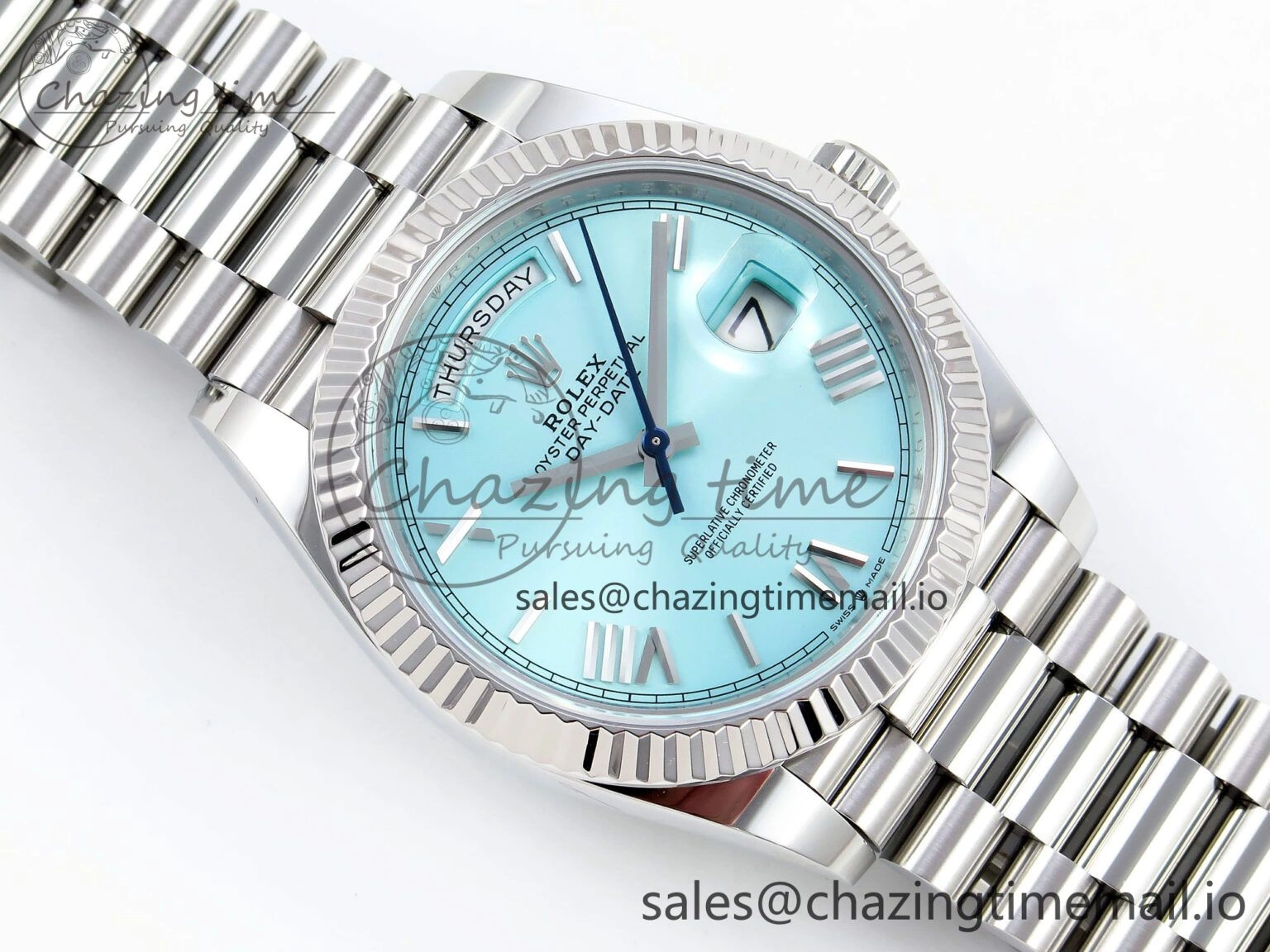 Day Date 40 SS 228236 ARF 1:1 Best Edition Tiffany Blue Roman Dial on President Bracelet VR Colorful 1517