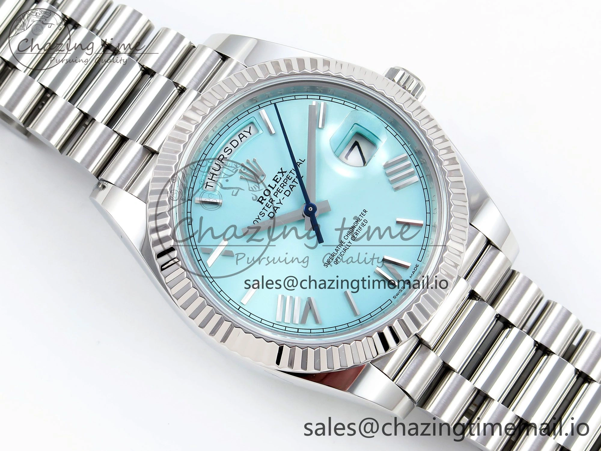 Day Date 40 SS 228236 ARF 1:1 Best Edition Tiffany Blue Roman Dial on President Bracelet VR Colorful 1517