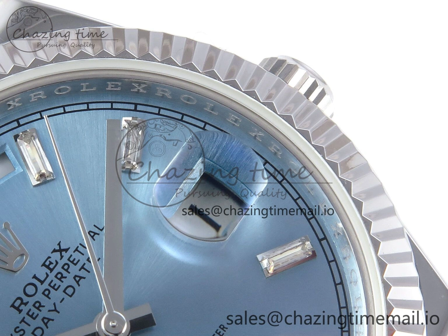 Day Date 40 SS 228236 KF 1:1 Best Edition Ice Blue Crystal Dial on President Bracelet VR3255 (Gain Weight) Contemporary 835