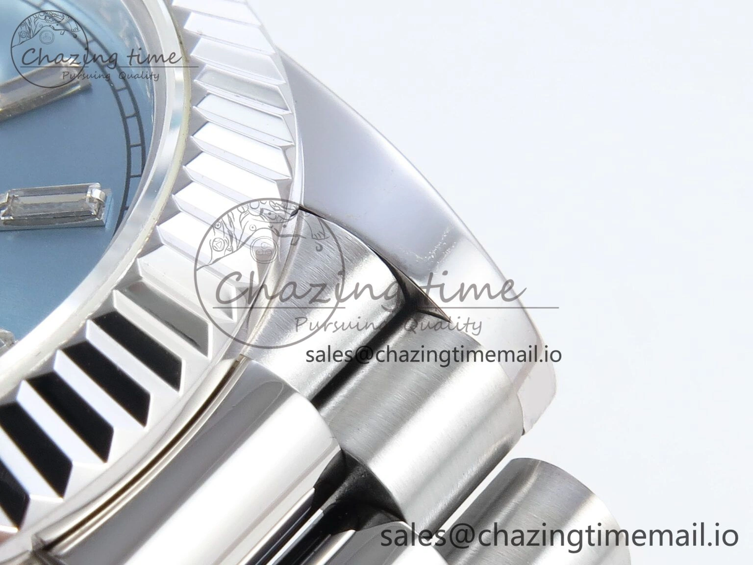 Day Date 40 SS 228236 KF 1:1 Best Edition Ice Blue Crystal Dial on President Bracelet VR3255 (Gain Weight) Contemporary 835