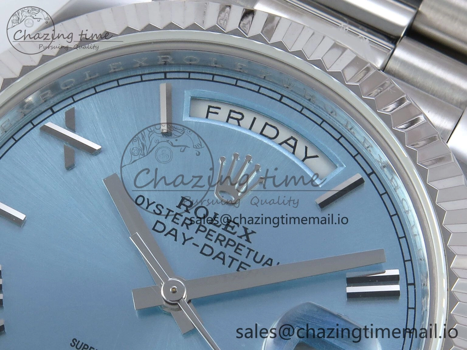 Day Date 40 SS 228236 KF 1:1 Best Edition Ice Blue Roman Dial on President Bracelet VR3255 (Gain Weight) HighPerformance 829