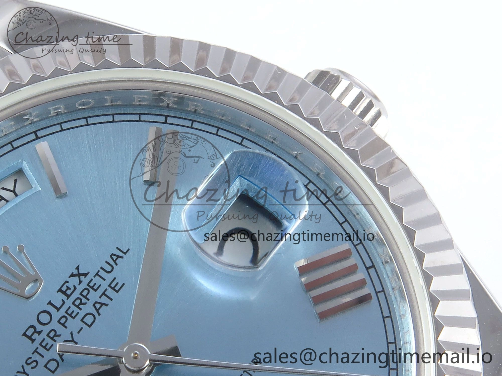 Day Date 40 SS 228236 KF 1:1 Best Edition Ice Blue Roman Dial on President Bracelet VR3255 (Gain Weight) HighPerformance 829