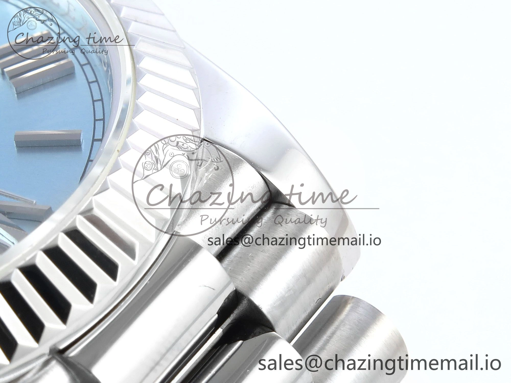 Day Date 40 SS 228236 KF 1:1 Best Edition Ice Blue Roman Dial on President Bracelet VR3255 (Gain Weight) HighPerformance 829