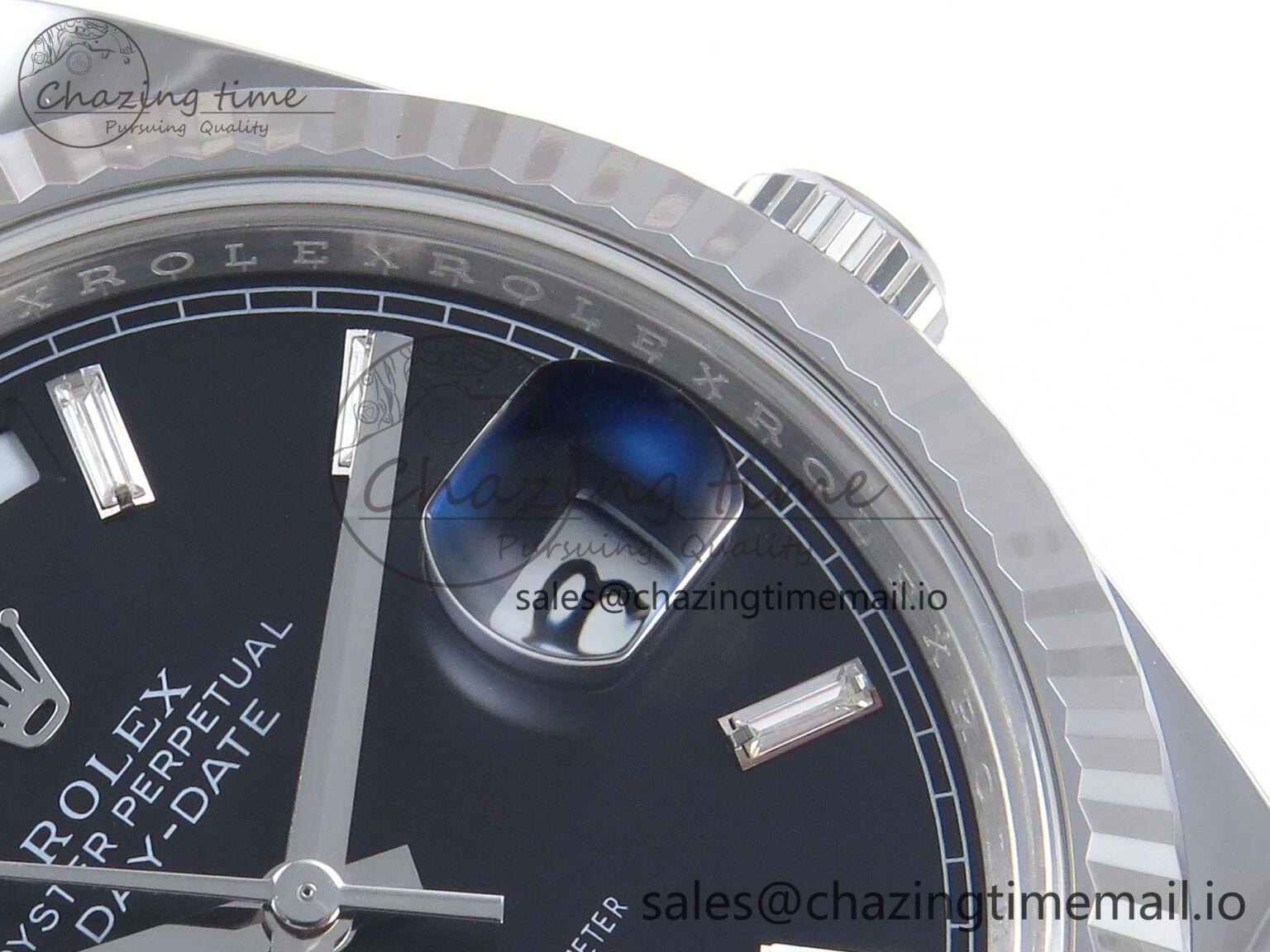 Bright Day Date 40 SS 228236 THBF 1:1 Best Edition Black Crystal Dial on President Bracelet VR3255 V3 (Gain Weight) 376