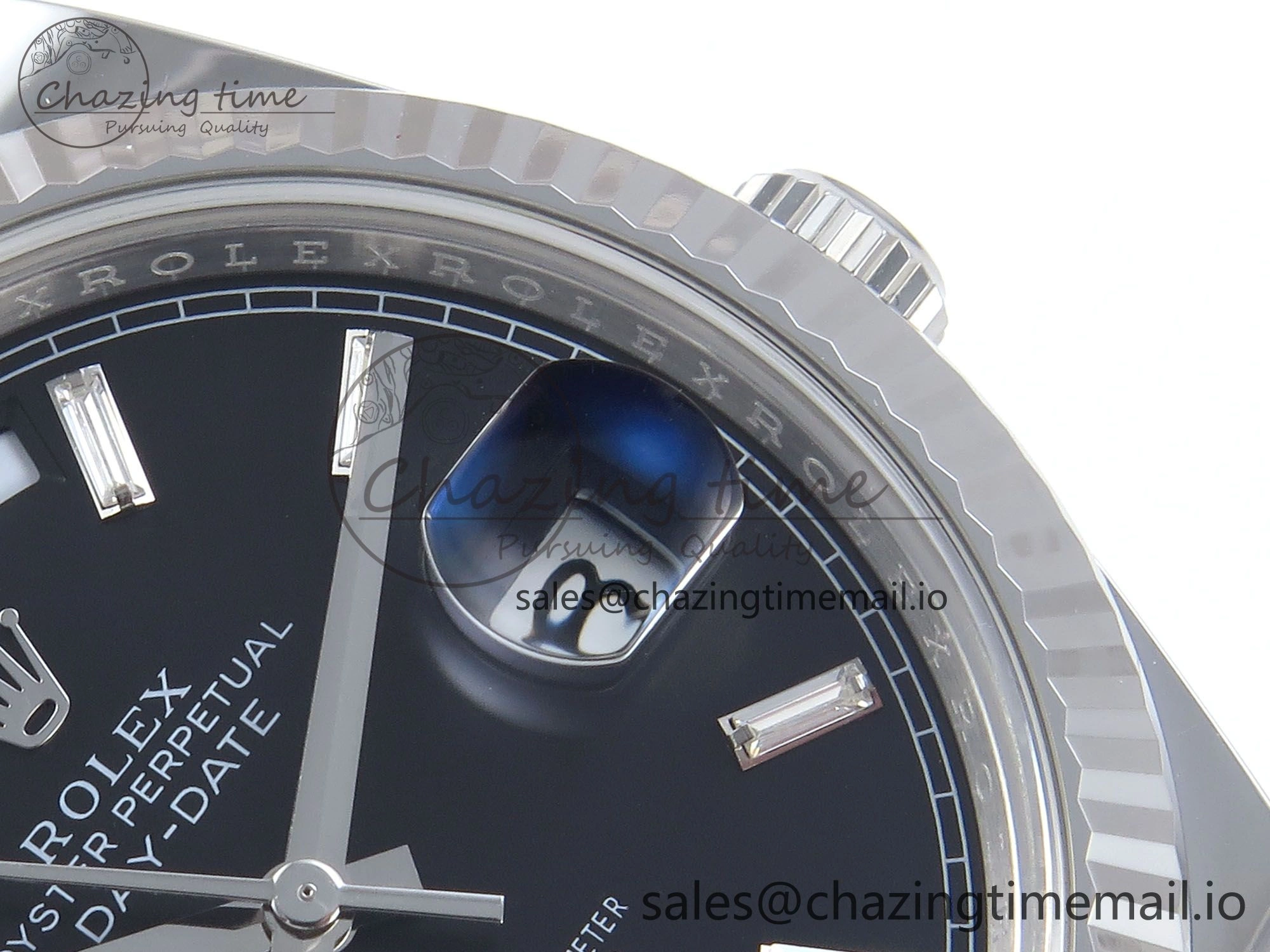 Bright Day Date 40 SS 228236 THBF 1:1 Best Edition Black Crystal Dial on President Bracelet VR3255 V3 (Gain Weight) 376