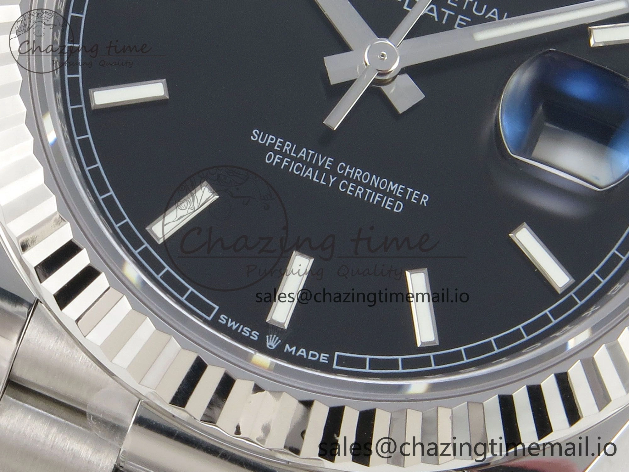 Affordable Day Date 40 SS 228236 THBF 1:1 Best Edition Black Marker Dial on President Bracelet VR3255 V3 (Gain Weight) 268