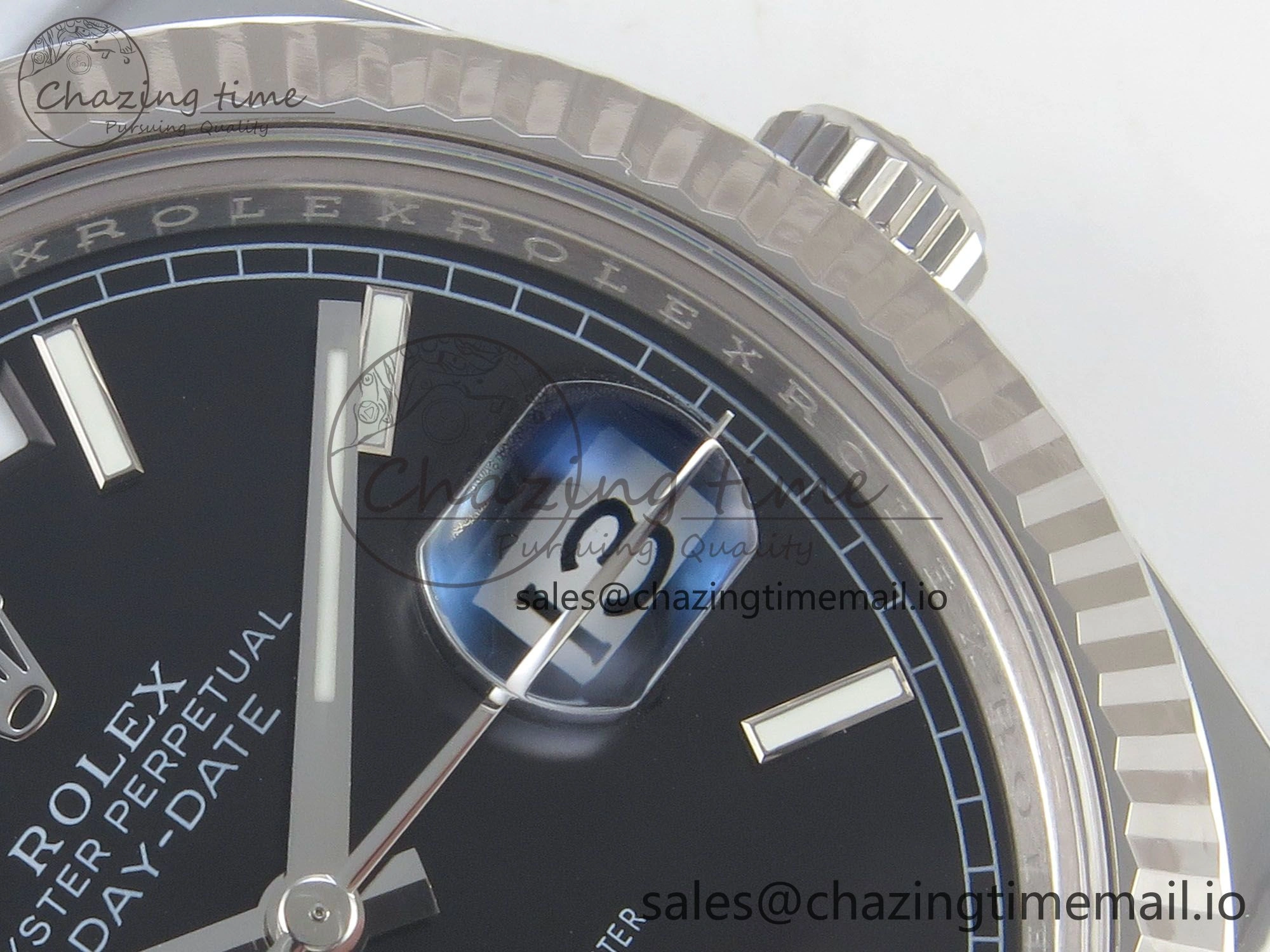 Affordable Day Date 40 SS 228236 THBF 1:1 Best Edition Black Marker Dial on President Bracelet VR3255 V3 (Gain Weight) 268