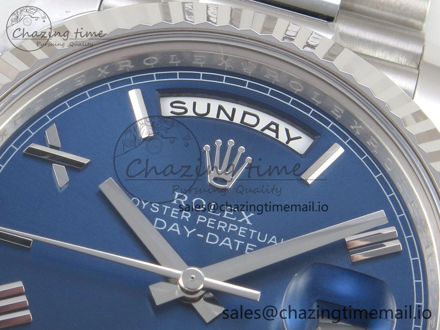Day Date 40 SS 228236 THBF 1:1 Best Edition Blue Roman Dial on President Bracelet VR3255 V3 (Gain Weight) Unisex 273
