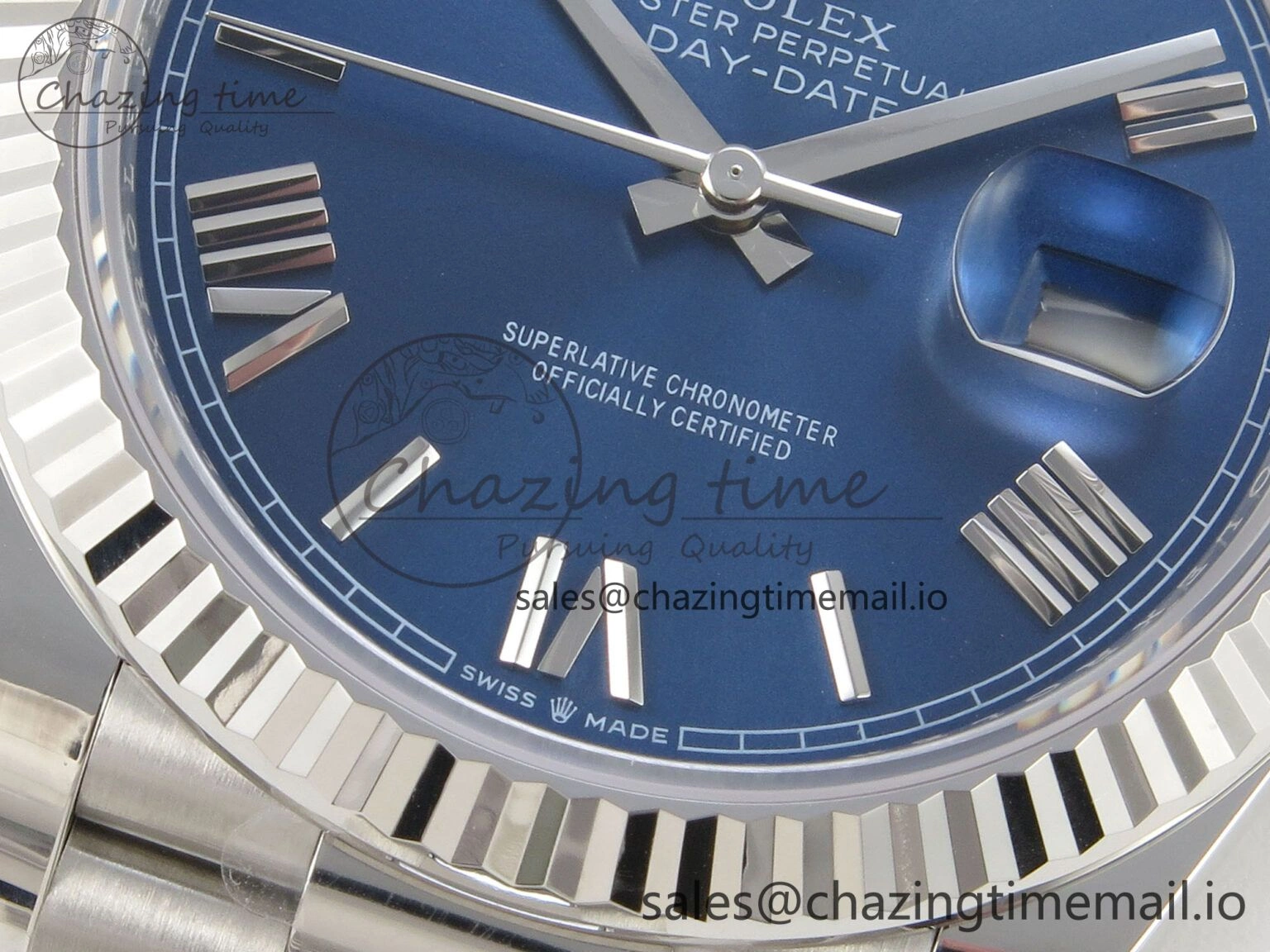 Day Date 40 SS 228236 THBF 1:1 Best Edition Blue Roman Dial on President Bracelet VR3255 V3 (Gain Weight) Unisex 273