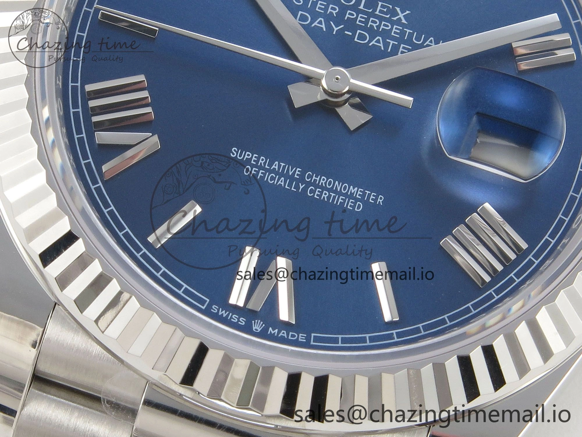 Day Date 40 SS 228236 THBF 1:1 Best Edition Blue Roman Dial on President Bracelet VR3255 V3 (Gain Weight) Unisex 273