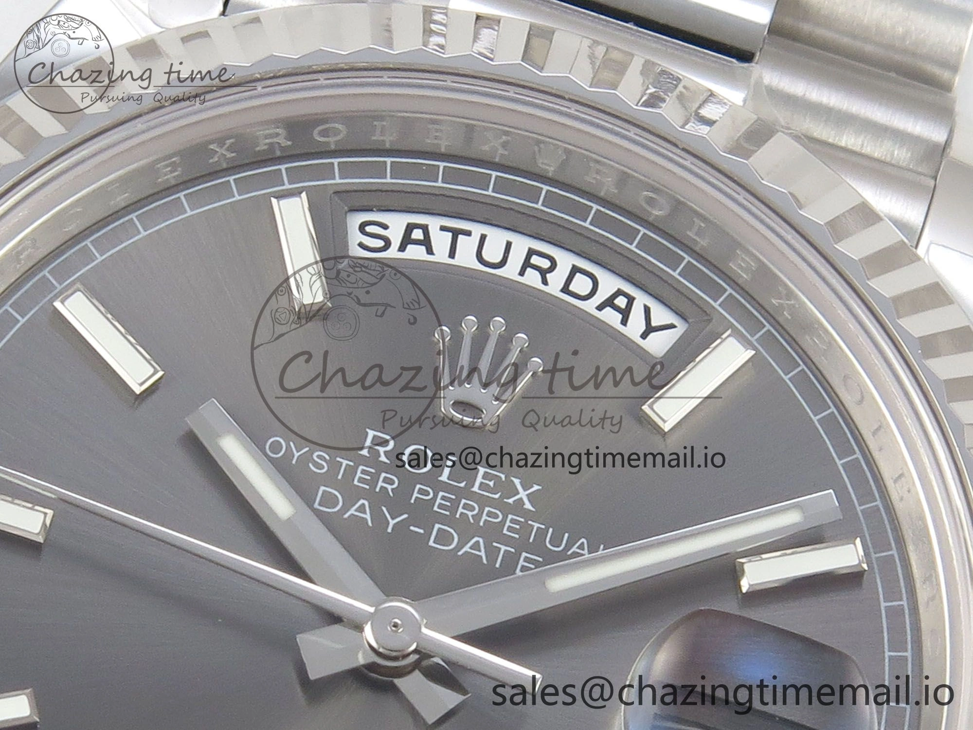 Resilient Day Date 40 SS 228236 THBF 1:1 Best Edition Gray Marker Dial on President Bracelet VR3255 V3 (Gain Weight) 267
