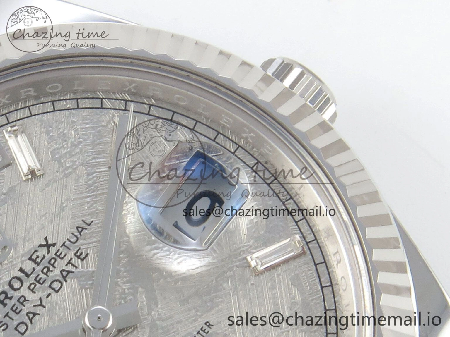NewStyle Day Date 40 SS 228236 THBF 1:1 Best Edition Grey Textured Crystal Dial on President Bracelet VR3255 V3 (Gain Weight) 270