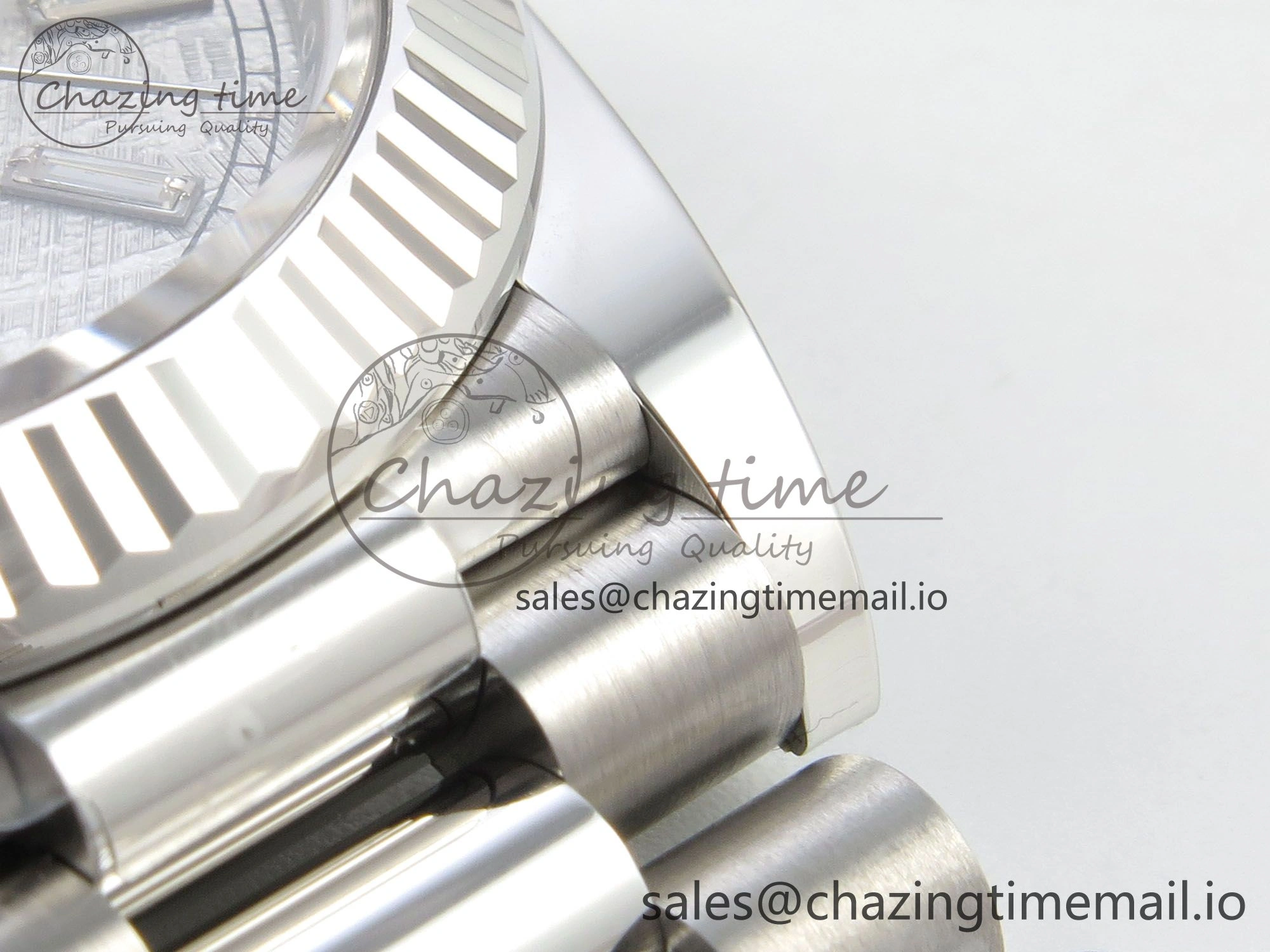 NewStyle Day Date 40 SS 228236 THBF 1:1 Best Edition Grey Textured Crystal Dial on President Bracelet VR3255 V3 (Gain Weight) 270