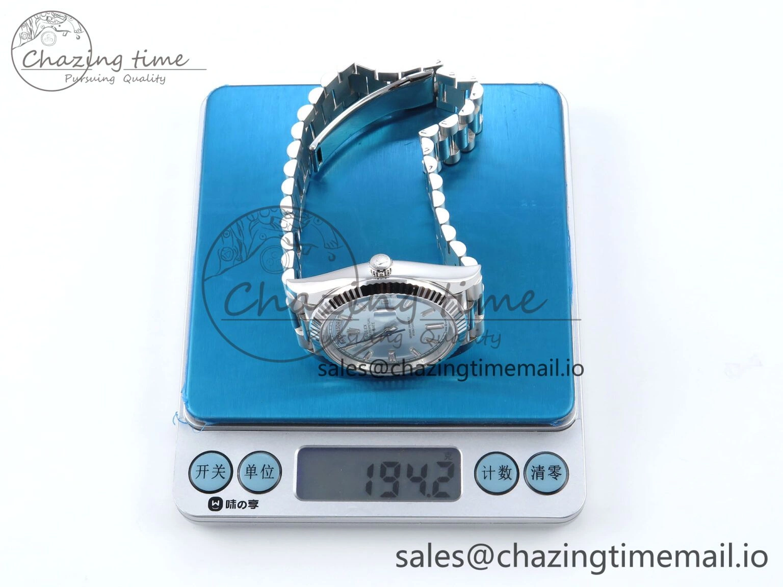 Day Date 40 SS 228236 THBF 1:1 Best Edition Ice-Blue Crystal Dial on President Bracelet VR3255 (Gain Weight) Comfortable 947