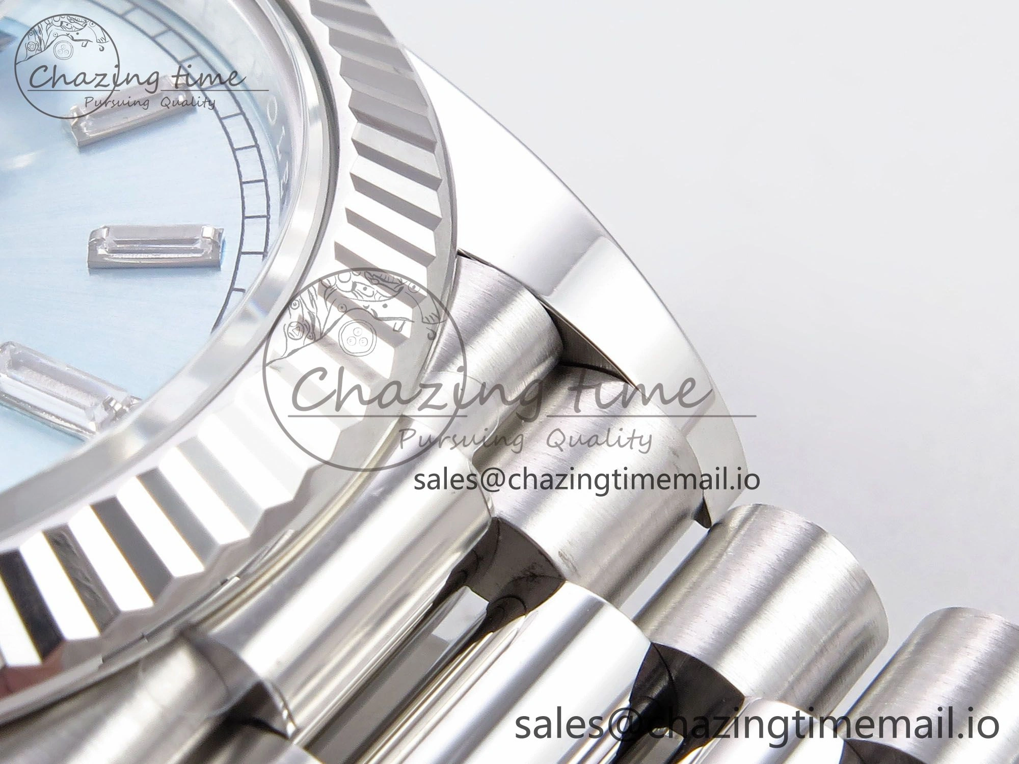 Day Date 40 SS 228236 THBF 1:1 Best Edition Ice-Blue Crystal Dial on President Bracelet VR3255 (Gain Weight) Comfortable 947