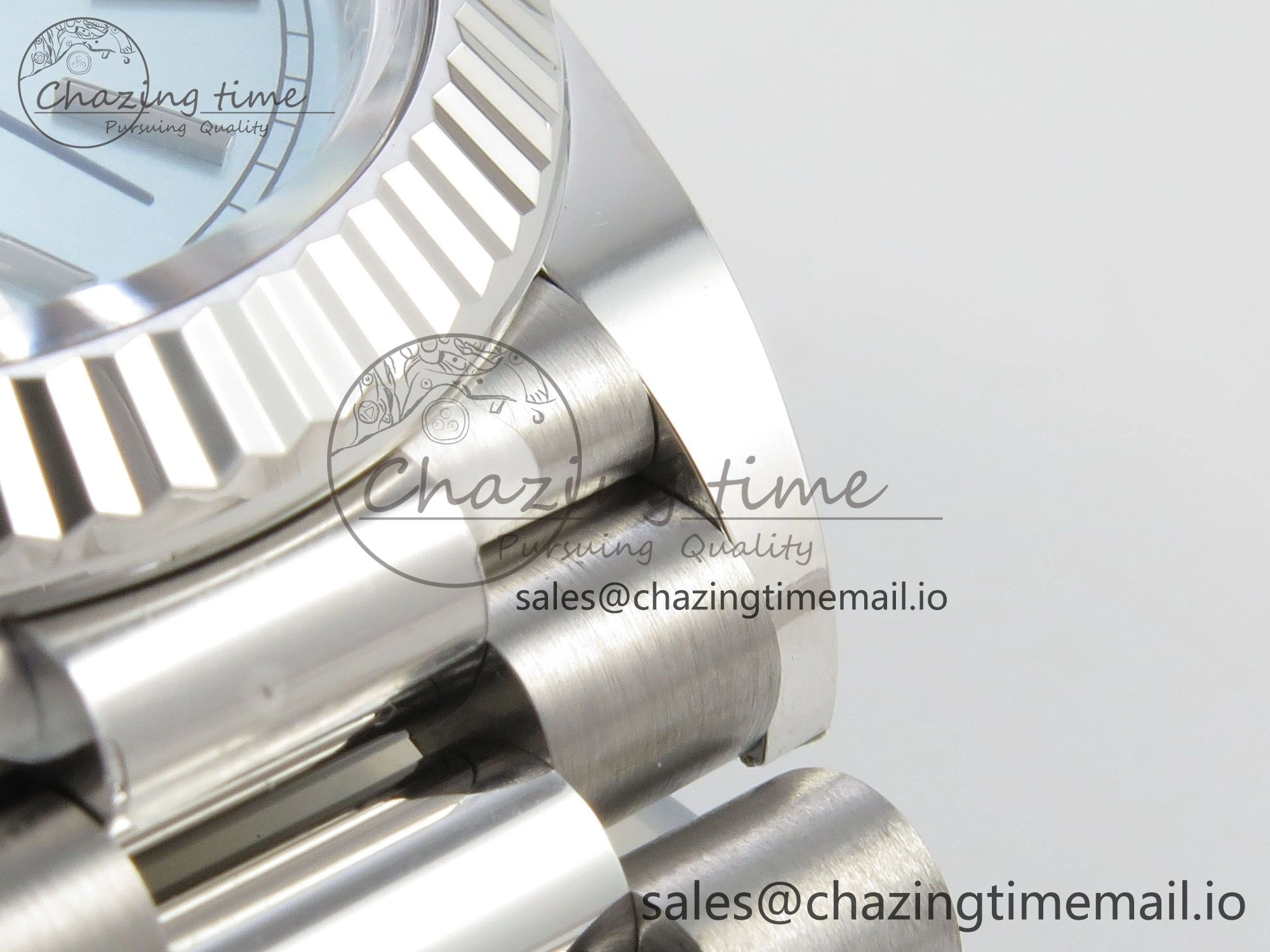 HighQuality Day Date 40 SS 228236 THBF 1:1 Best Edition Ice Blue Roman Dial on President Bracelet VR3255 V3 (Gain Weight) 271