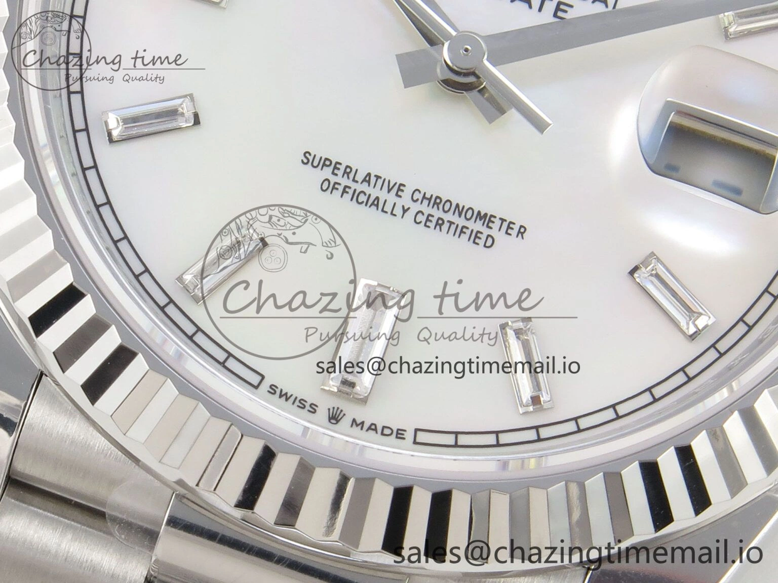 Affordable Day Date 40 SS 228236 THBF 1:1 Best Edition White MOP Crystal Dial on President Bracelet VR3255 V3 (Gain Weight) 275