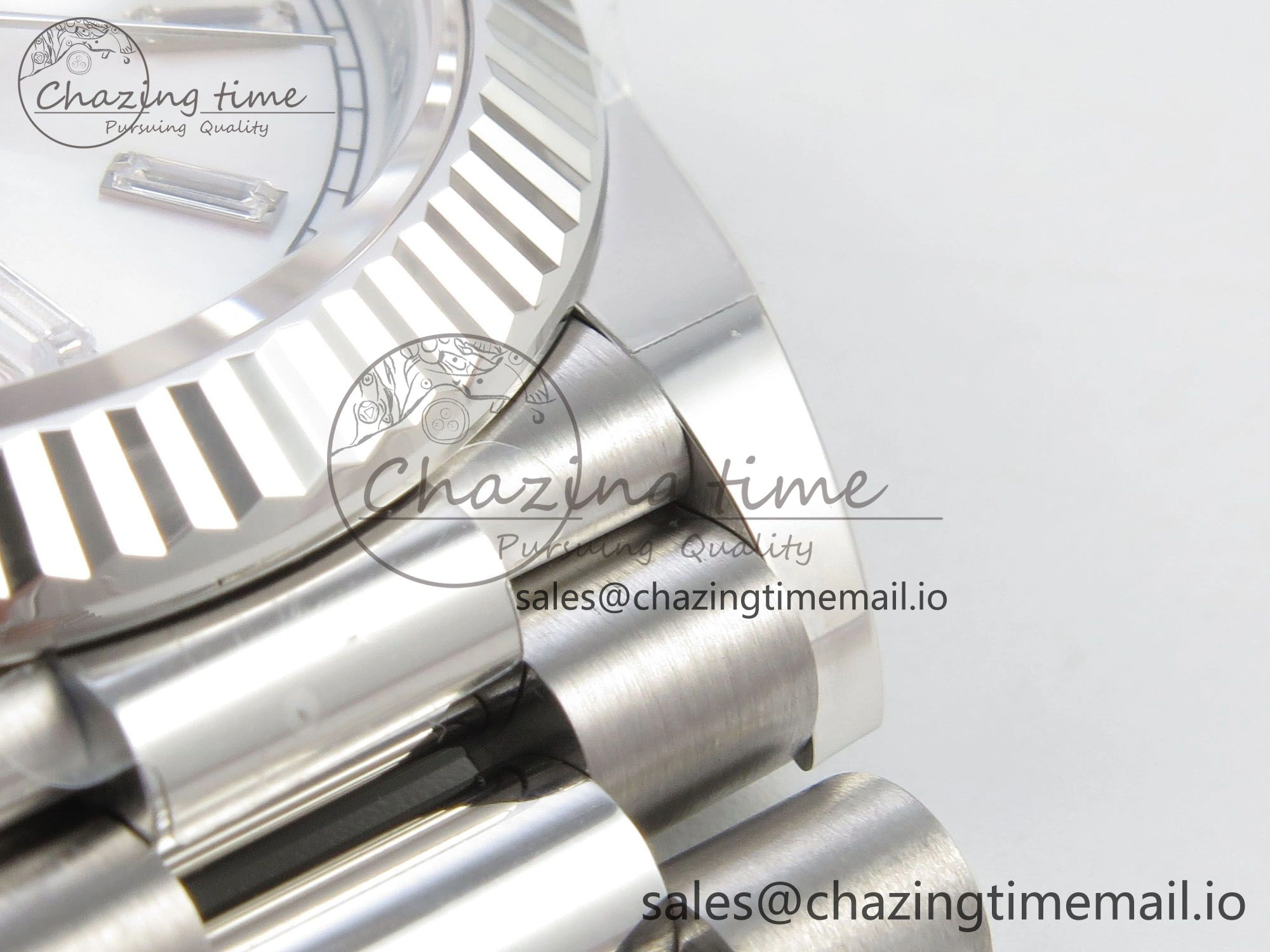 Affordable Day Date 40 SS 228236 THBF 1:1 Best Edition White MOP Crystal Dial on President Bracelet VR3255 V3 (Gain Weight) 275