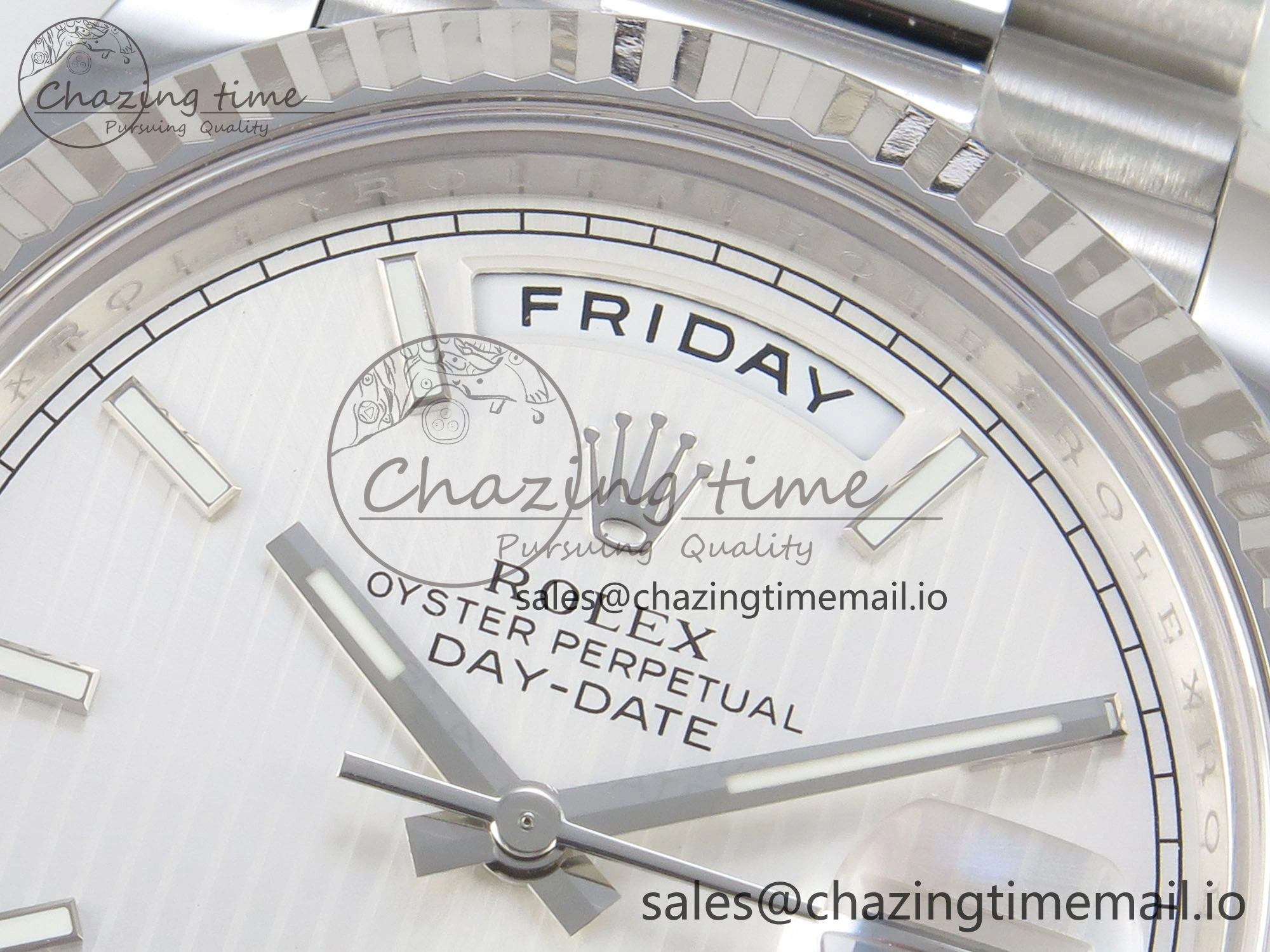 Day Date 40 SS 228236 THBF 1:1 Best Edition White Stripes Marker Dial on President Bracelet VR3255 V3 (Gain Weight) RelaxedFit 269