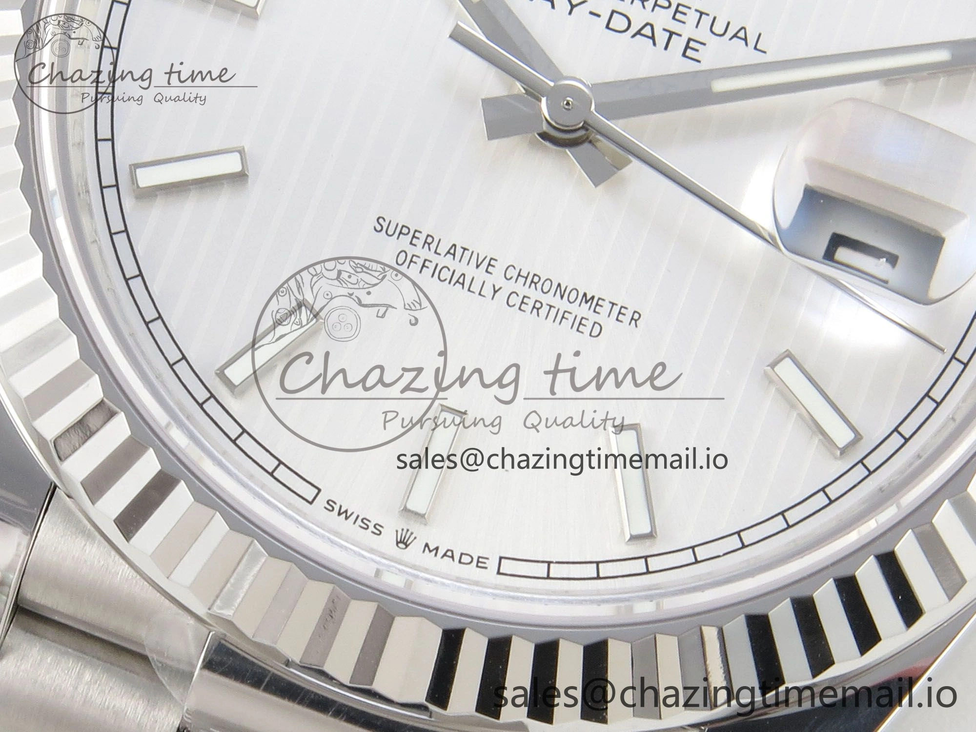 Day Date 40 SS 228236 THBF 1:1 Best Edition White Stripes Marker Dial on President Bracelet VR3255 V3 (Gain Weight) RelaxedFit 269