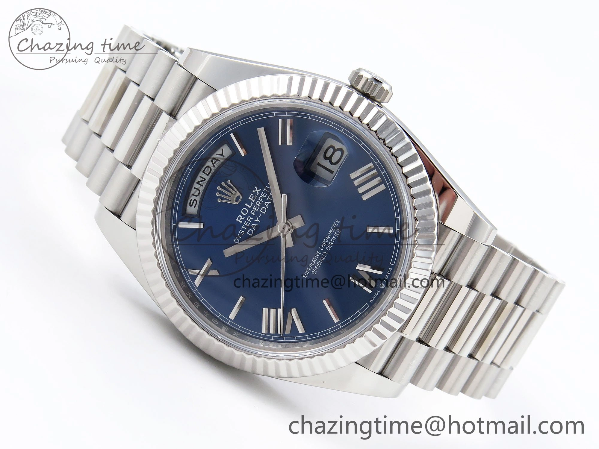 Day Date 40 SS 228239 ARF 1:1 Best Edition Blue Roman Dial on President Bracelet VR FreshLook 1512