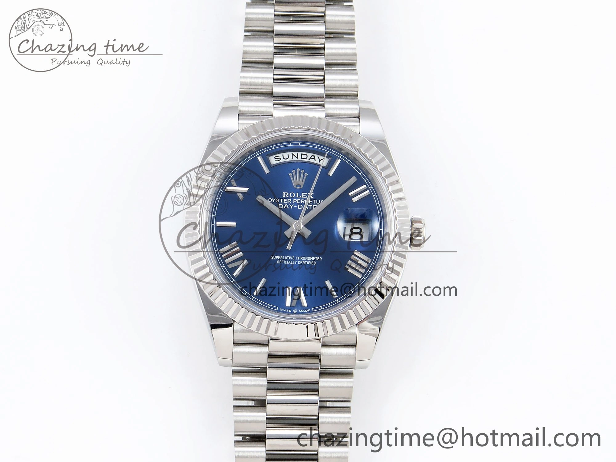Day Date 40 SS 228239 ARF 1:1 Best Edition Blue Roman Dial on President Bracelet VR FreshLook 1512