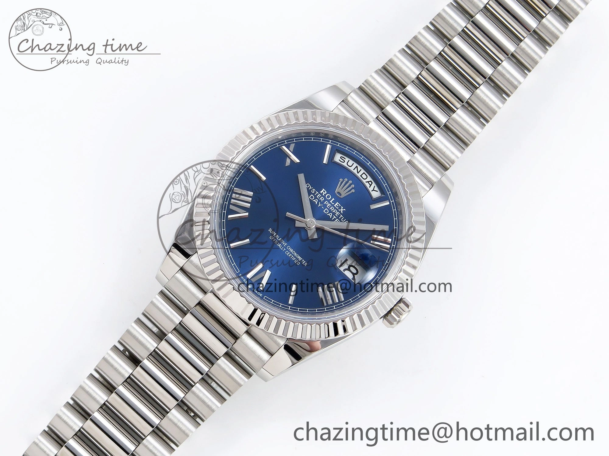 Day Date 40 SS 228239 ARF 1:1 Best Edition Blue Roman Dial on President Bracelet VR FreshLook 1512