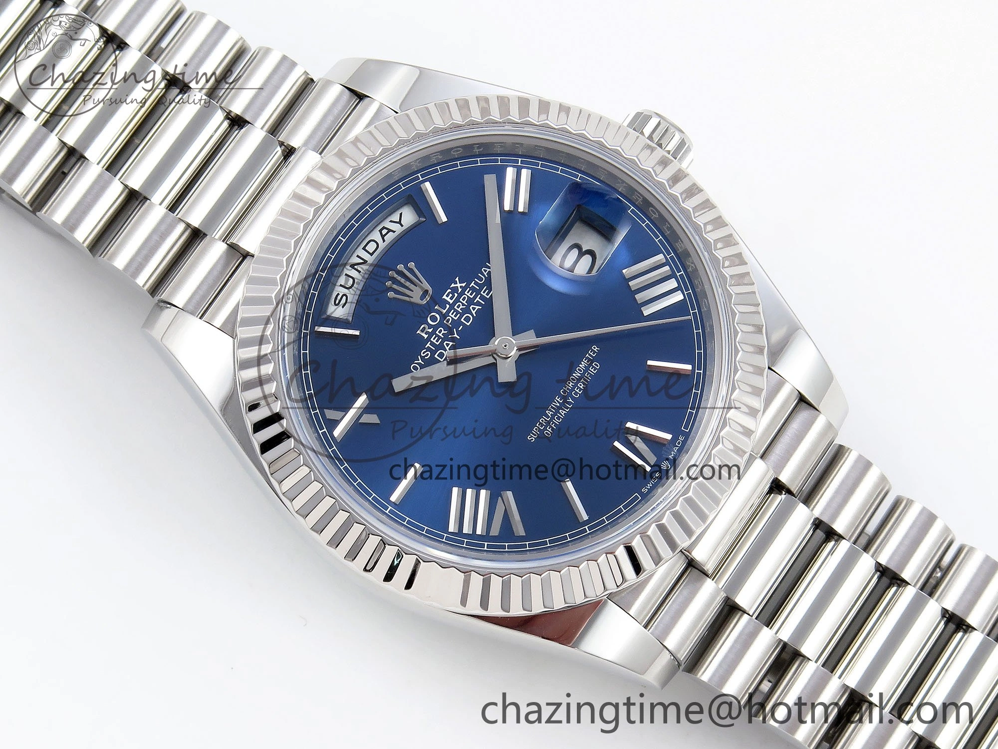 Day Date 40 SS 228239 ARF 1:1 Best Edition Blue Roman Dial on President Bracelet VR FreshLook 1512