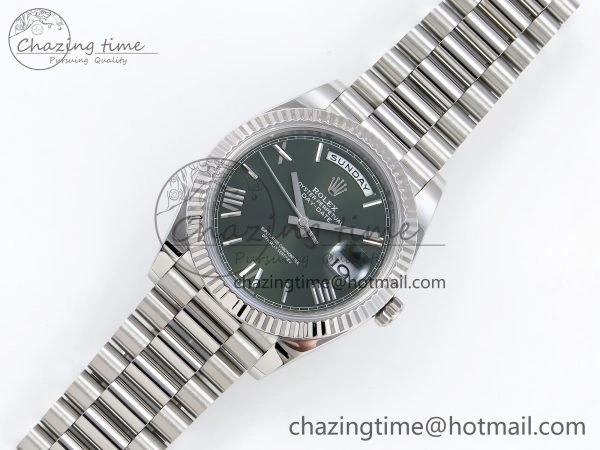 Day Date 40 SS 228239 ARF 1:1 Best Edition Green Roman Dial on President Bracelet VR Lightweight 1516