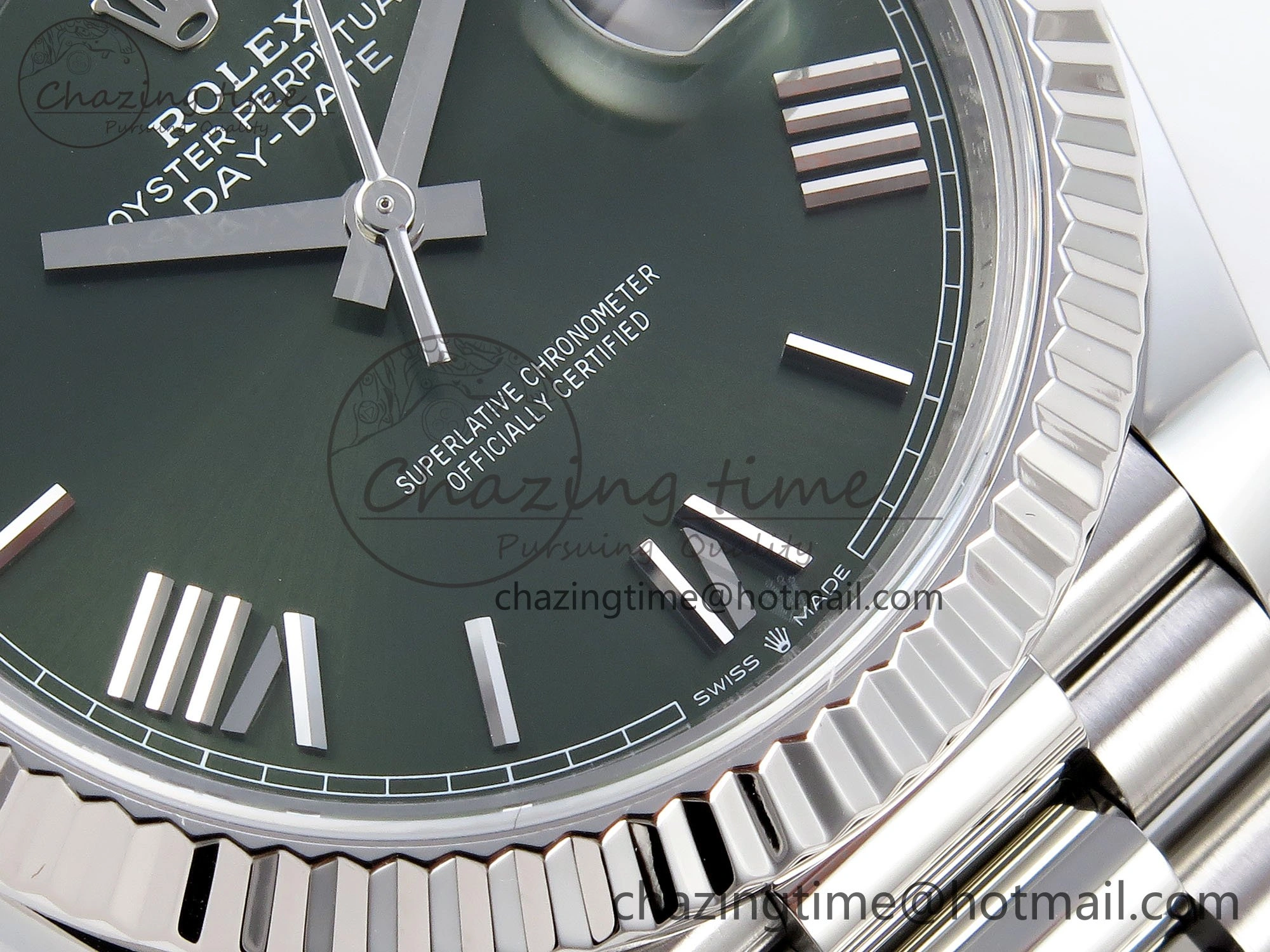 Day Date 40 SS 228239 ARF 1:1 Best Edition Green Roman Dial on President Bracelet VR Lightweight 1516